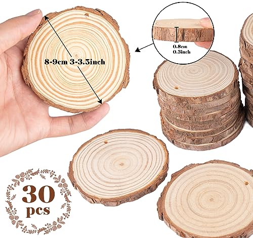 Unfinished Wooden Ornaments 30 Pcs N80975