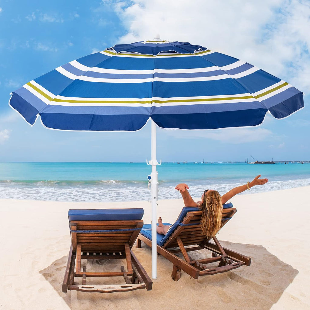 6.5FT Beach Umbrella with Carry Bag E363754