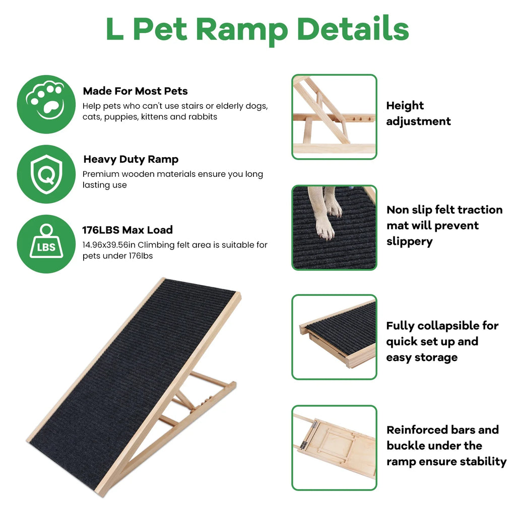 Extra Wide Wooden Dog Ramp Q23570