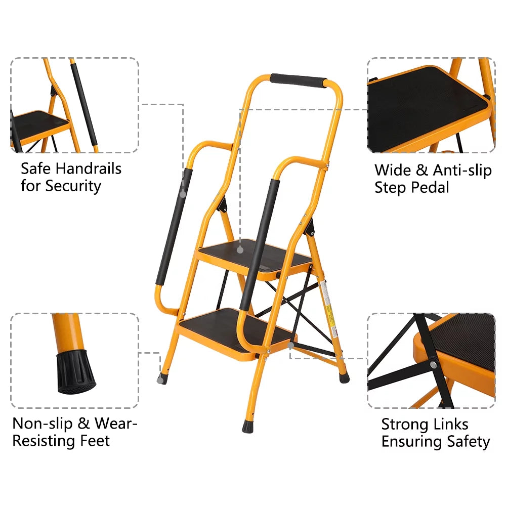 4 Step Iron Stool with Handgrip C7425