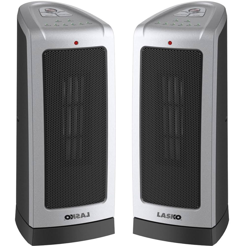 2-Pack Oscillating Ceramic Tower Heater with Electronic Thermostat, 1500W R559