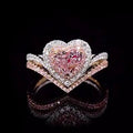 Heart Cut Pink Sapphire Rose Gold 925 Sterling Silver Halo Bridal Sets L27926