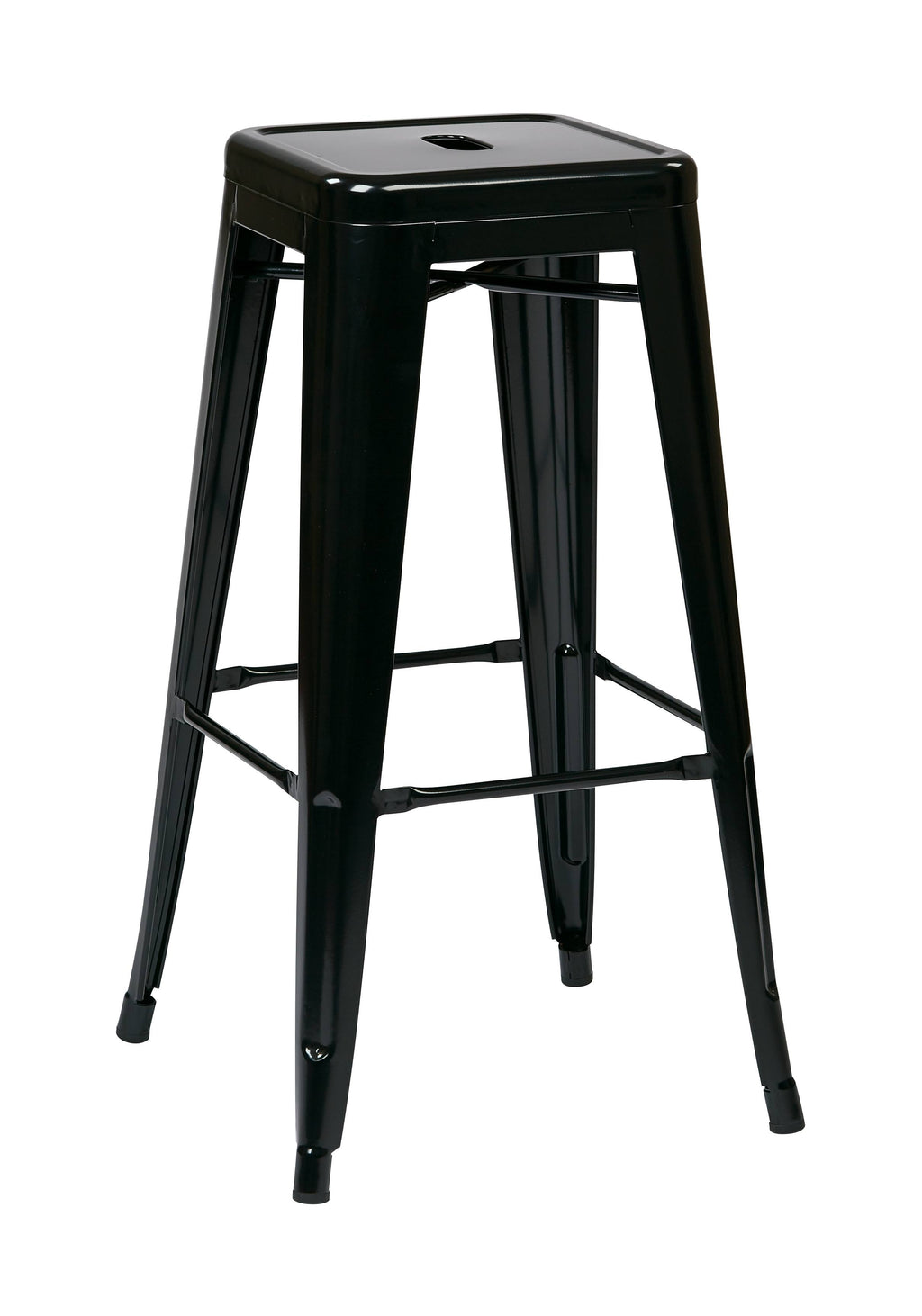 Black Steel Backless Barstool 4-Pack V415