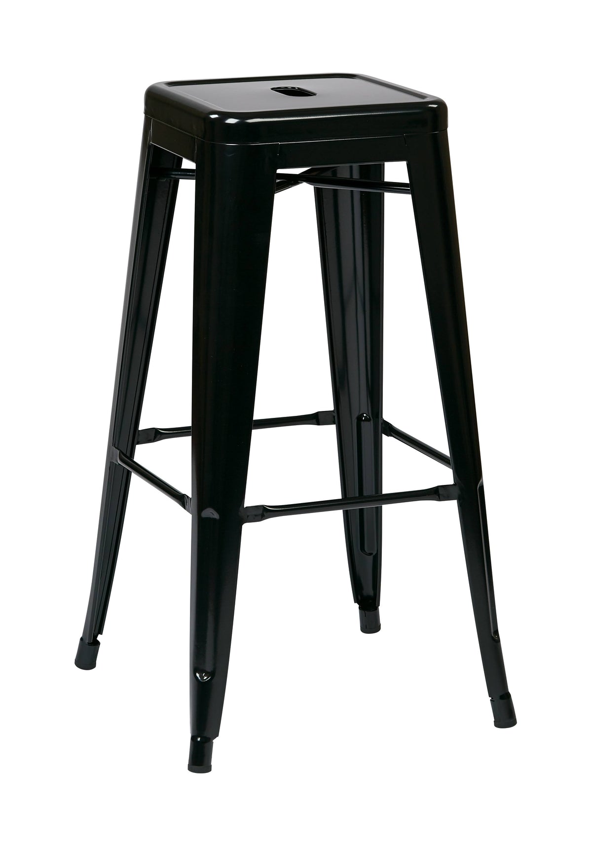 Black Steel Backless Barstool 4-Pack V415