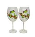 Hand Painted Stemmed Wine Glasses Set Of 2 P740173