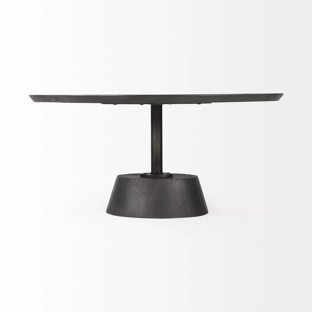 Wooden Pedestal Base Coffee Table E5423
