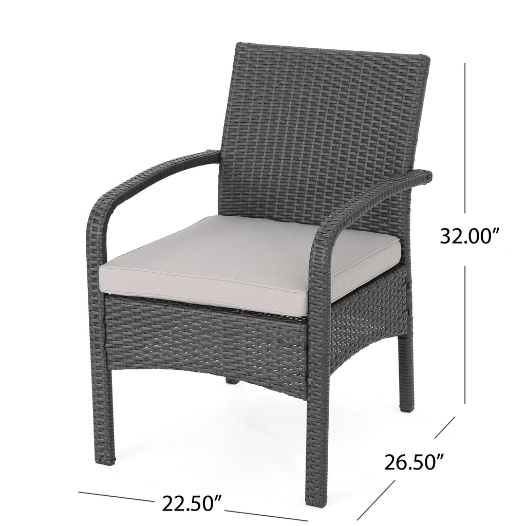 Outdoor Wicker Club Chairs with Cushion, Set of 2, Gray U8708