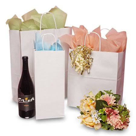White and Kraft Paper Bags, 250, 13 inch Gusset 7 inch O338