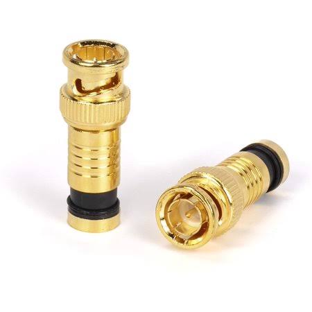 BNC Compression Connector for RG6 Coaxial Cable Gold 100 Pack Z76032