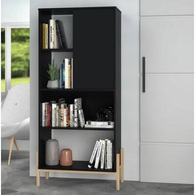 Black Geometric Bookcase A459