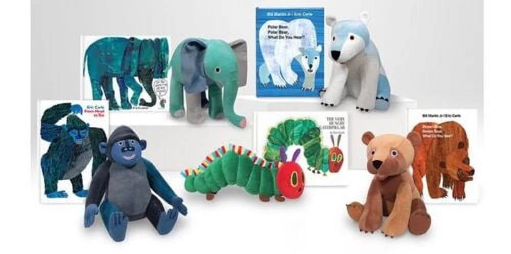 Set Of 5 Plush & Book 12” Stuffed Q757