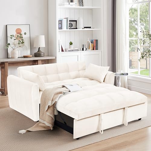 Dark Gray Velvet 3 in 1 Sleeper Sofa Bed Q49293
