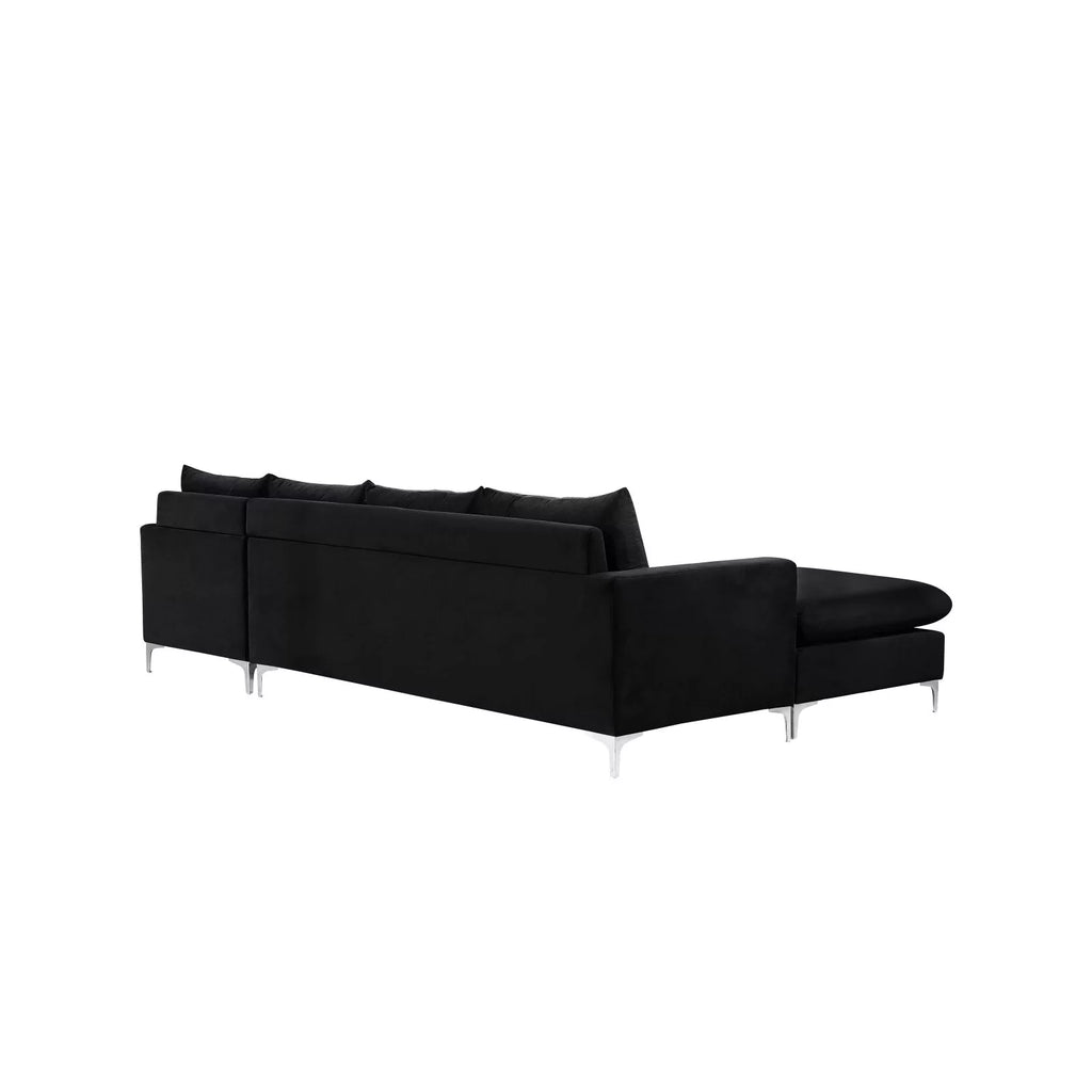 Black Velvet Reversible Sectional X23974