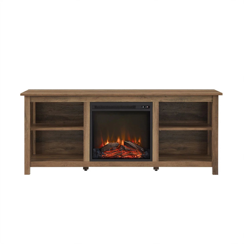 58" Rustic Oak Wood Console M17489