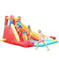 Inflatable Water Slide Splash Toy with Climbing Wall, Splash Pool, Water Cannon, Blower, Sprinkler, Stakes, Repair Patches, Storage Bag I4709