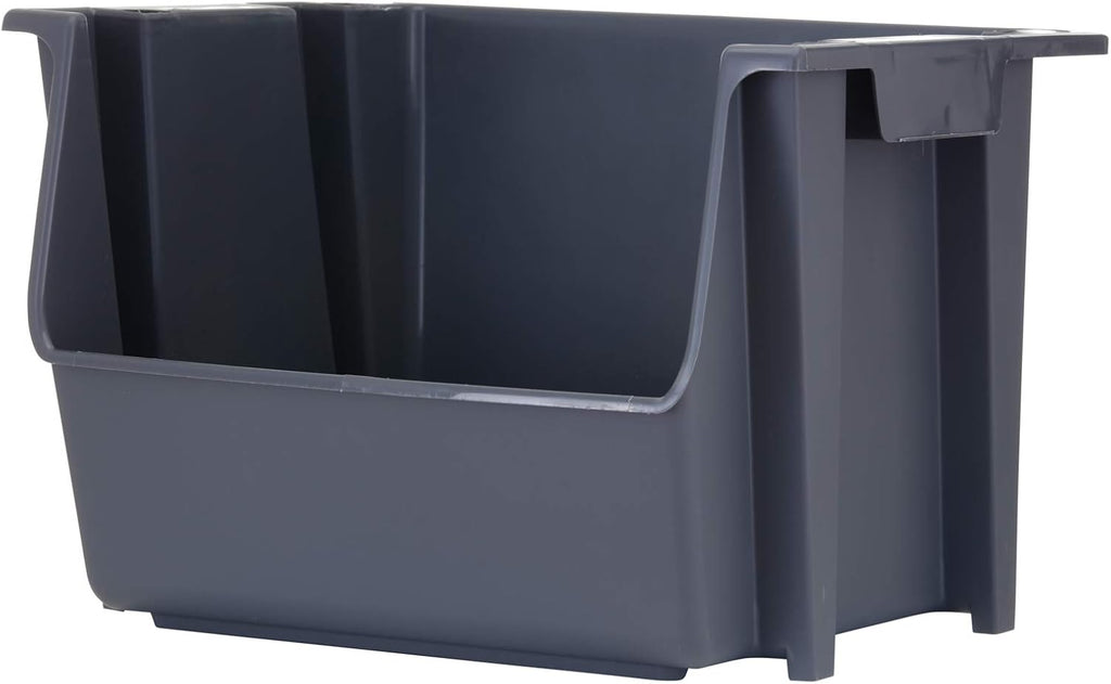 Black Pack of 3 Stackable Storage Bins J3235