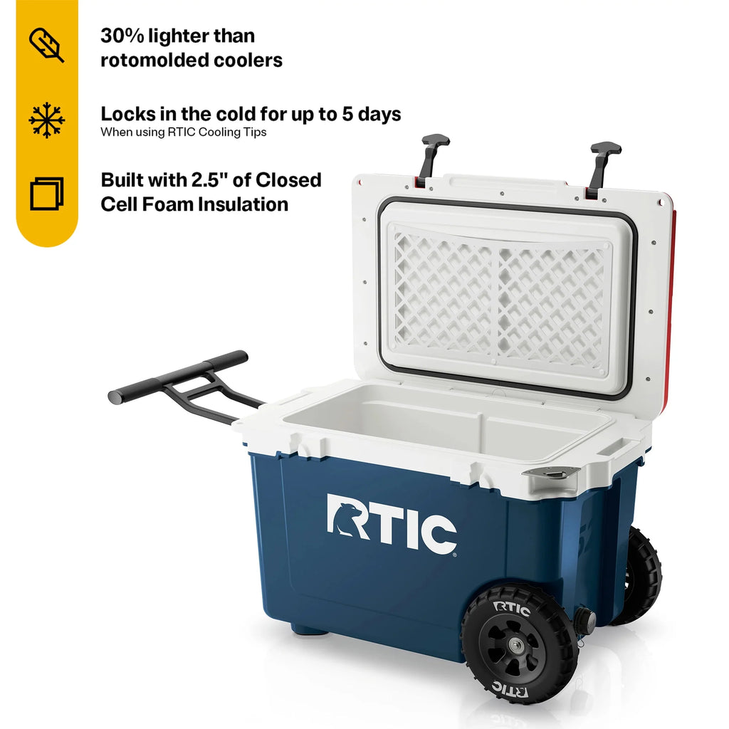 52 QT Wheeled Hard-Sided Ice Chest Cooler V4518