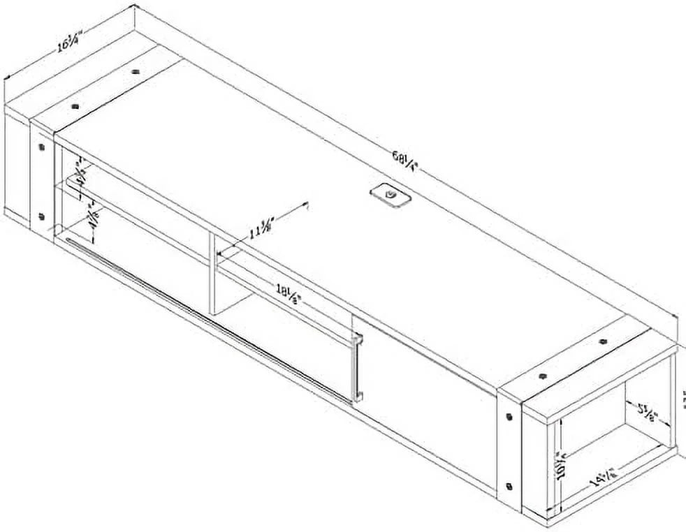 Floating TV Entertainment Center with Drawers and Storage Shelves A4254