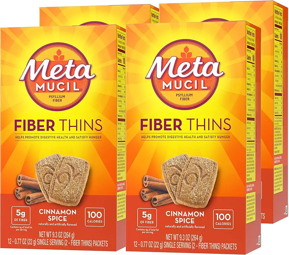 Psyllium Husk Fiber Thins Cinnamon Spice Flavor 48 Servings L684