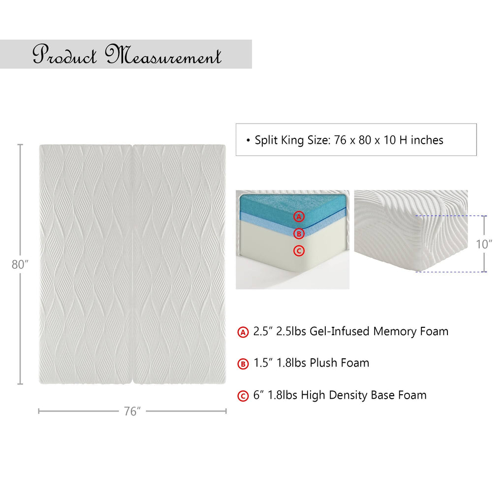 Forest 10-Inch Gel-Infused Memory Foam Mattress A941