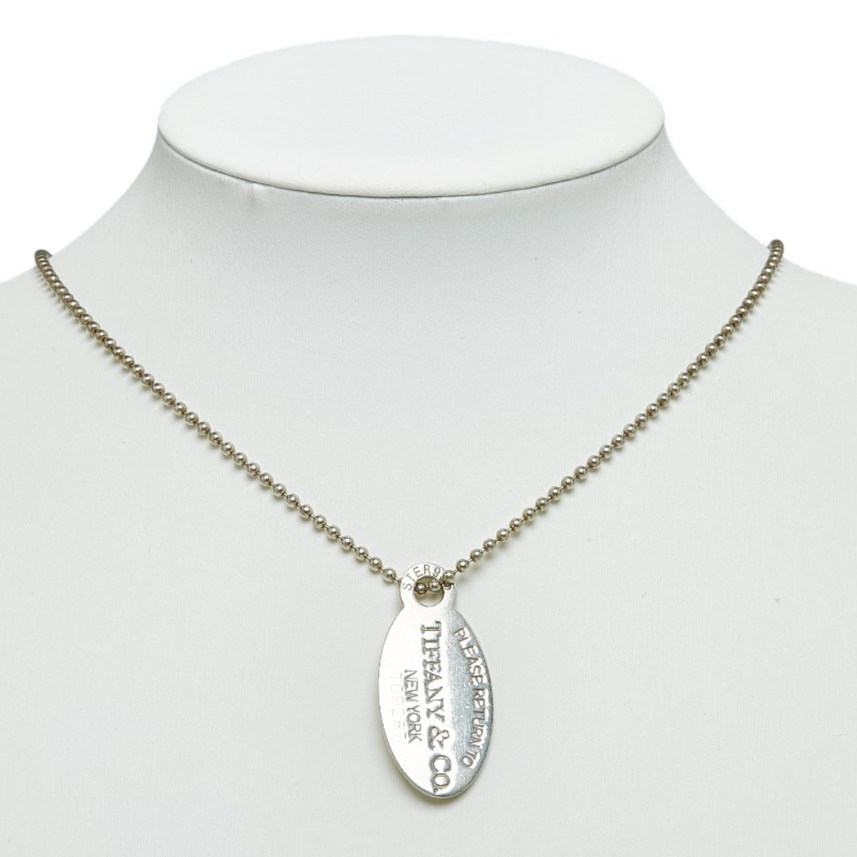 Oval Tag Necklace SV925 Silver B275