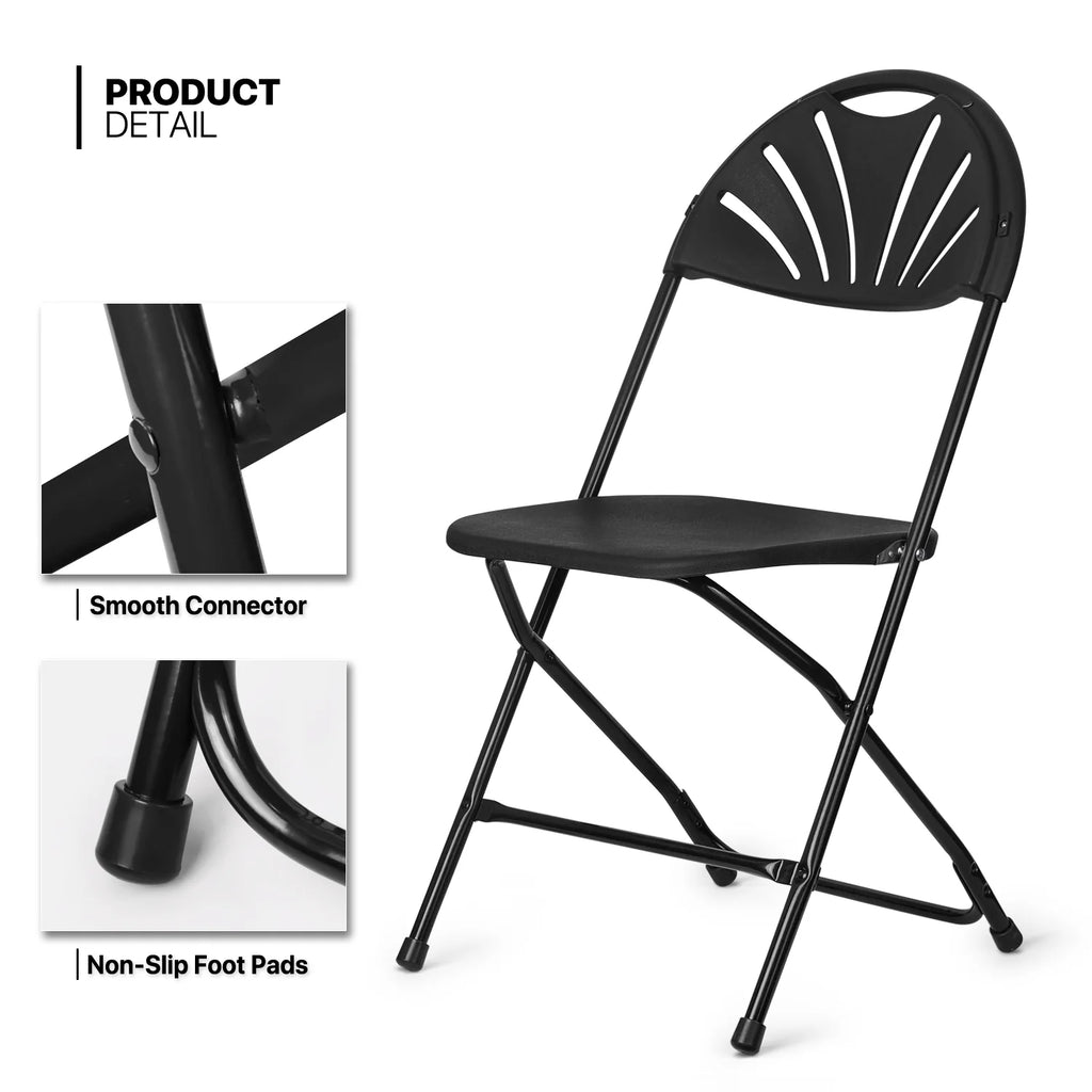 11 Pieces Heavy Duty Utility 8 Ft Folding Plastic Dining Table with Handle and Chair Set C6880