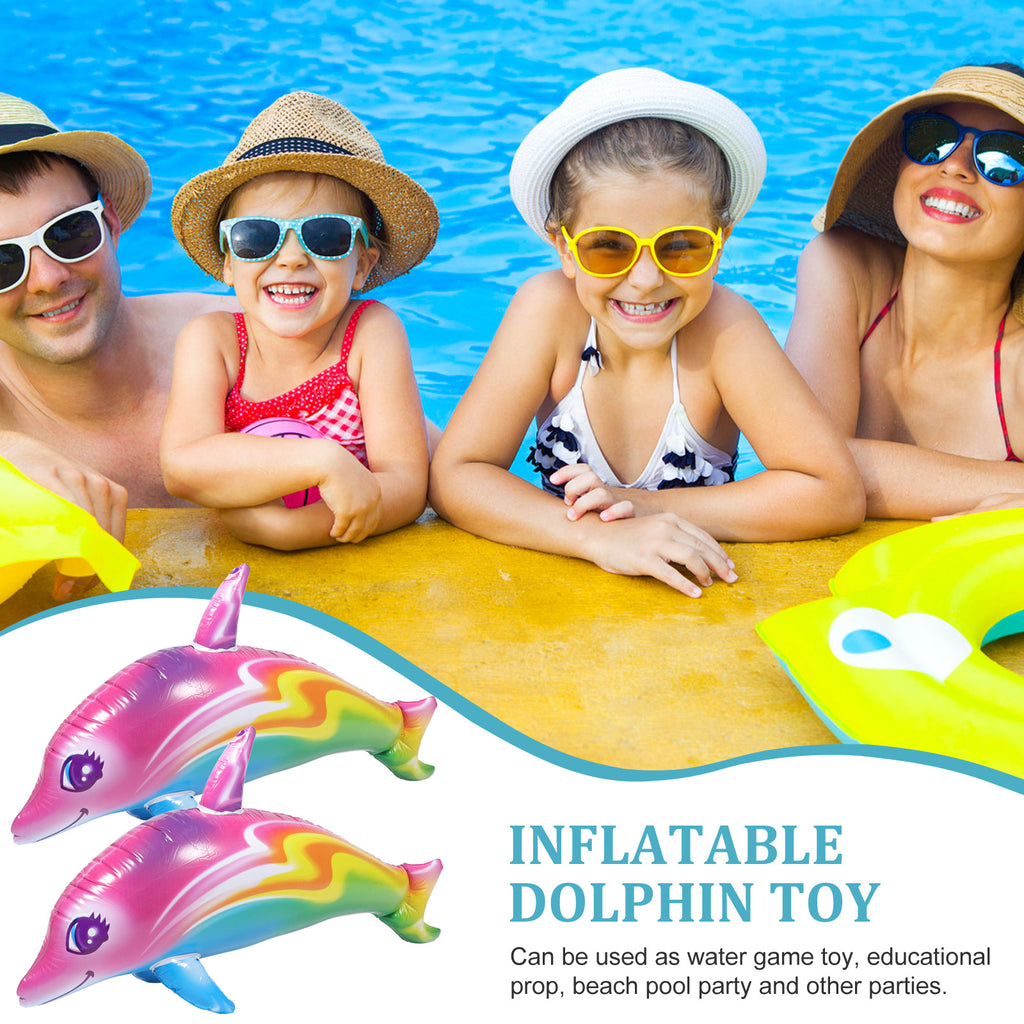 Inflatable Dolphin Toy Beach Pool Float Balloons Multicolor C66730