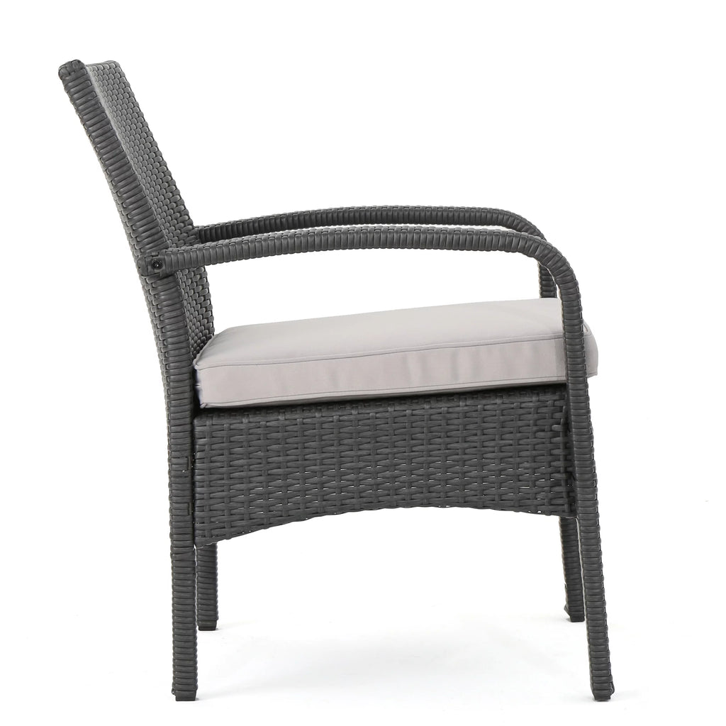 Outdoor Wicker Club Chairs with Cushion, Set of 2, Gray U8708