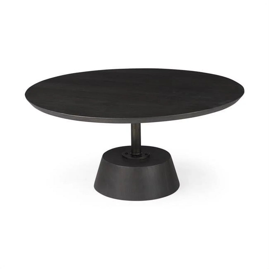 Wooden Pedestal Base Coffee Table E5423
