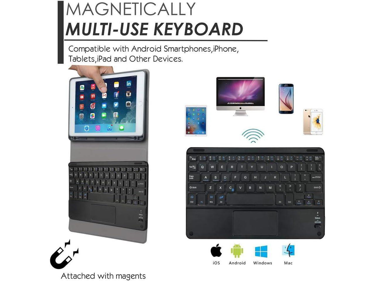 Slim Leather Folio Keyboard Case for iPad Mini 5 4 3 2 1 with Pencil Holder T764980
