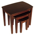 Antique Walnut Solid Wood Nesting Table Set of 3 W33087