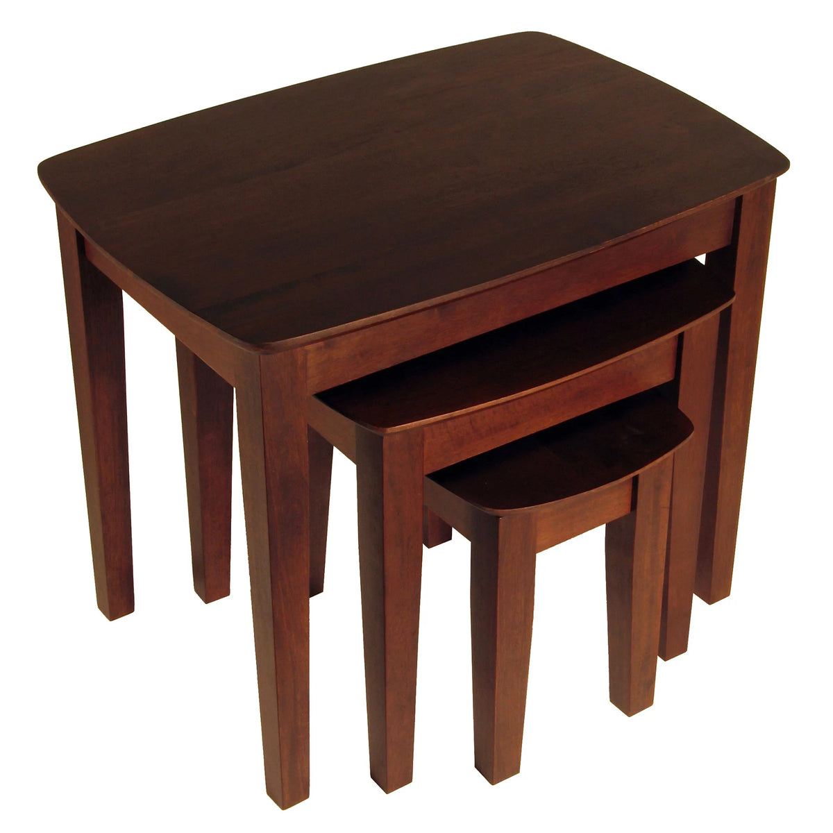 Antique Walnut Solid Wood Nesting Table Set of 3 W33087