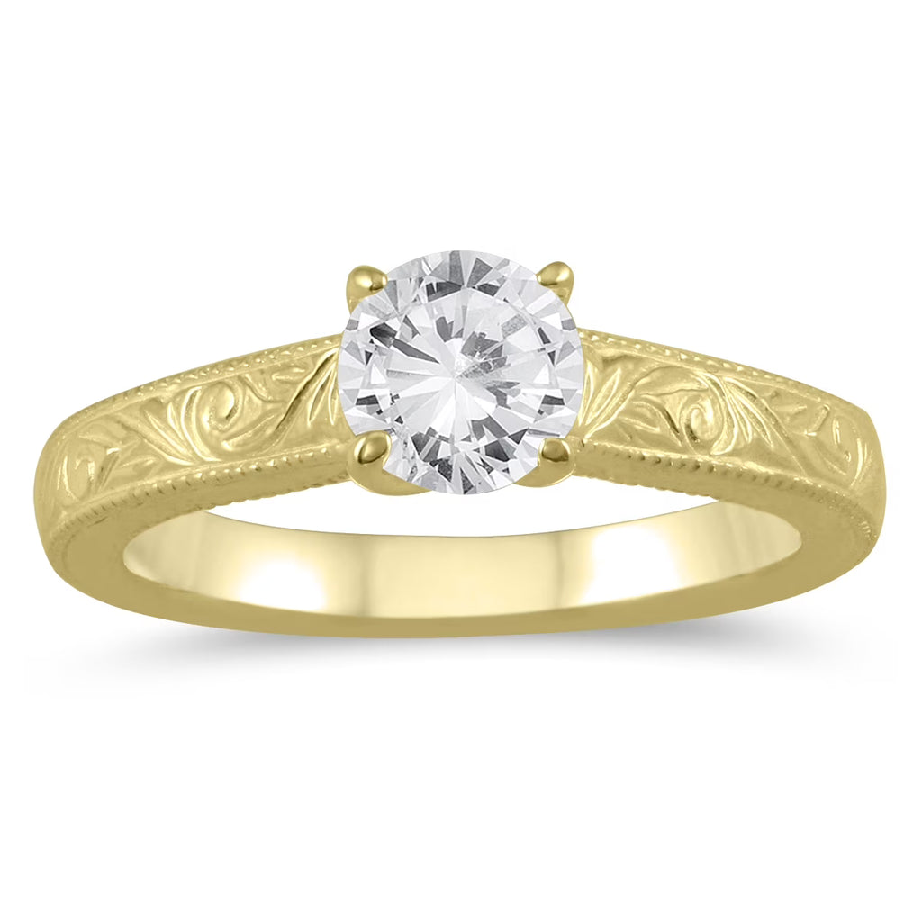 10K Yellow Gold Diamond Solitaire Engagement Ring T781