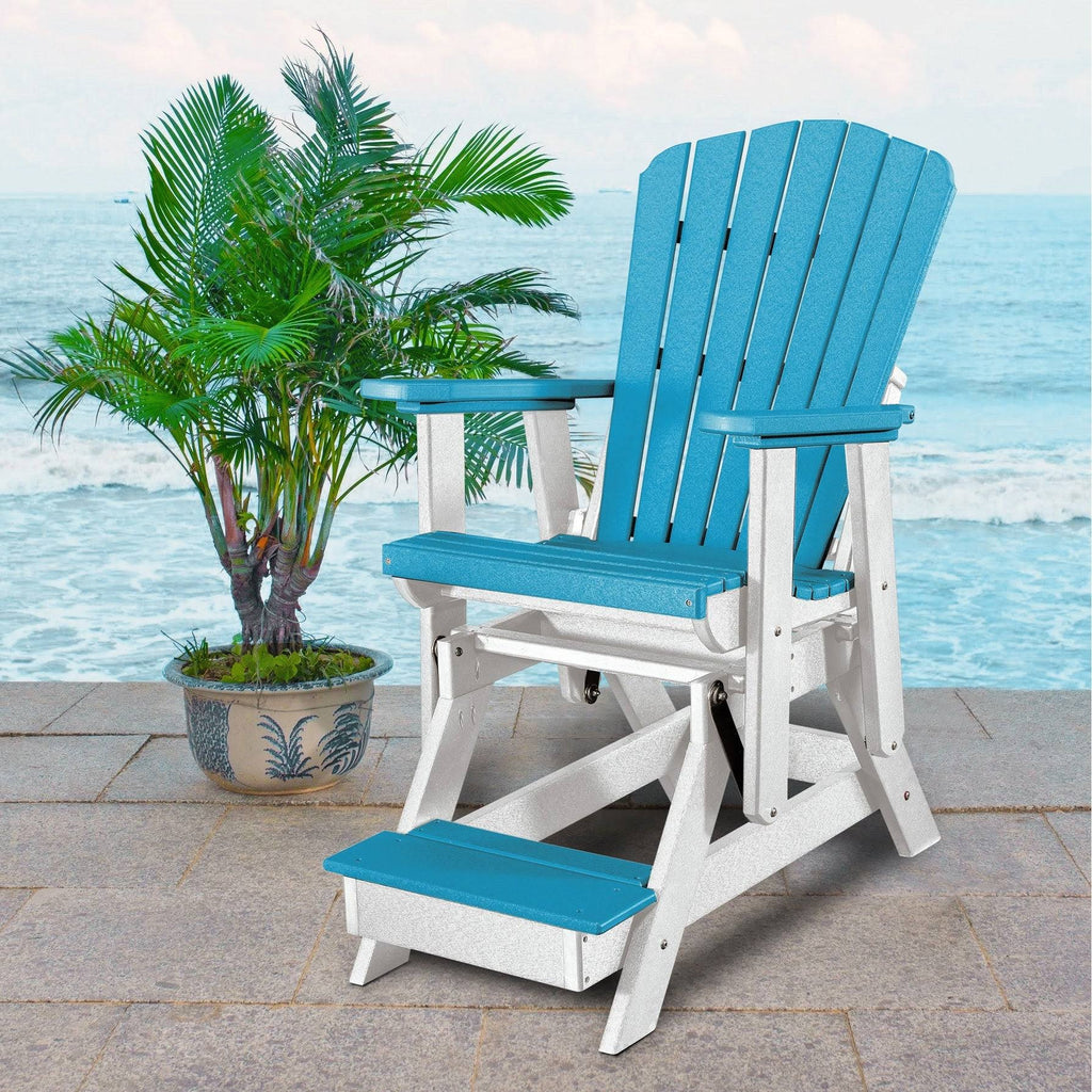 Aruba Blue on White Base Balcony Glider Q4455