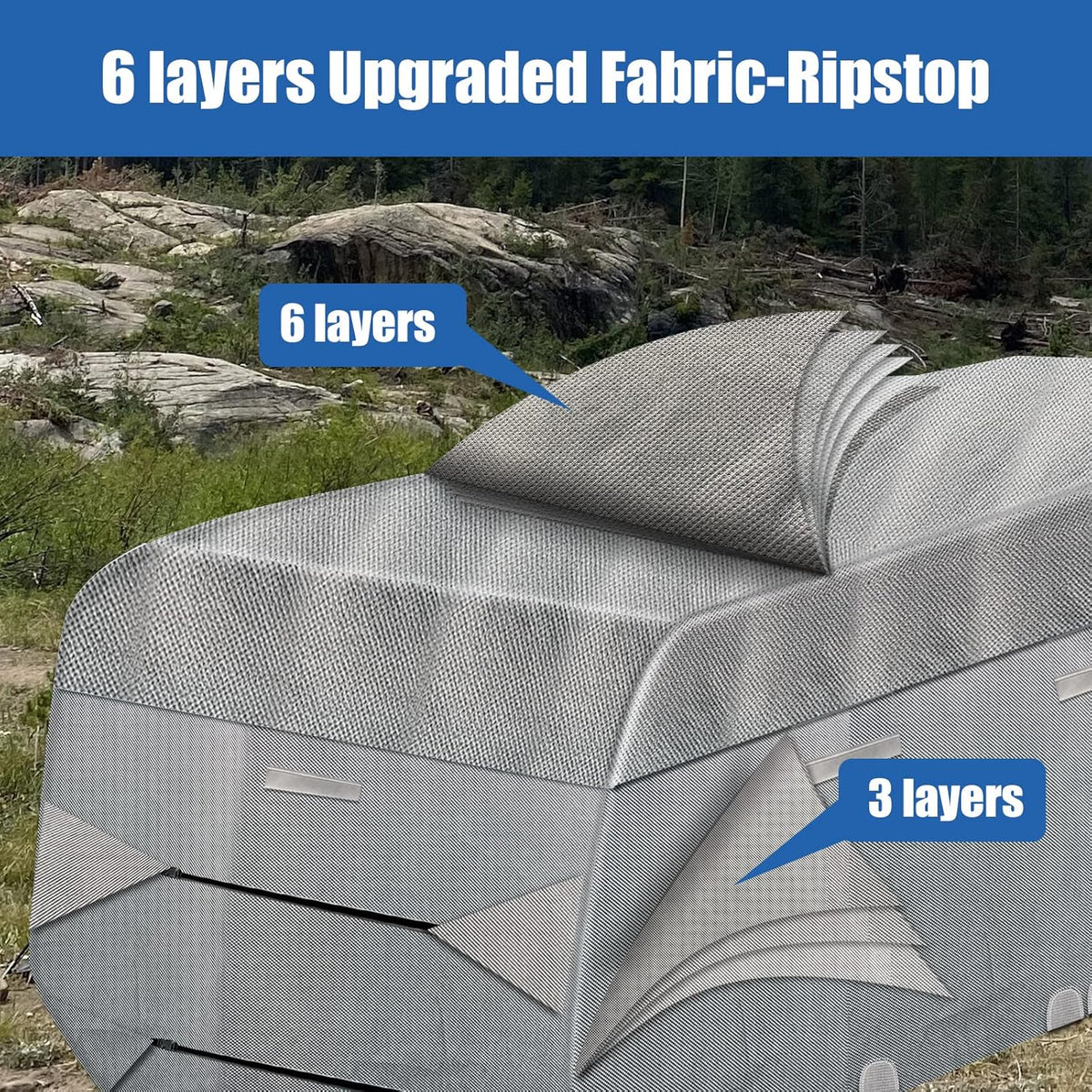 6 Layers Windproof Anti-Scratch UV Resistant Travel Trailer Cover V176