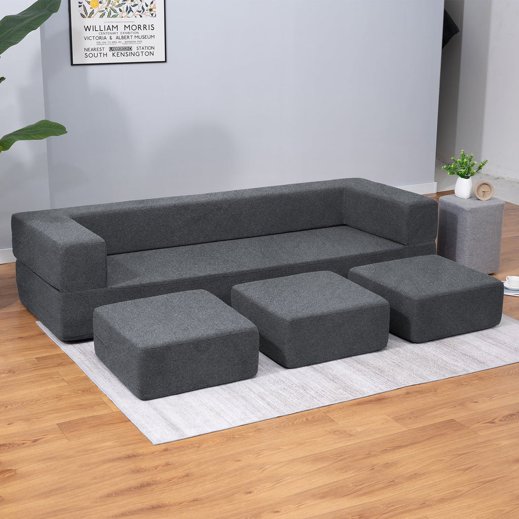 Dark Grey Convertible Sofa Bed X3822