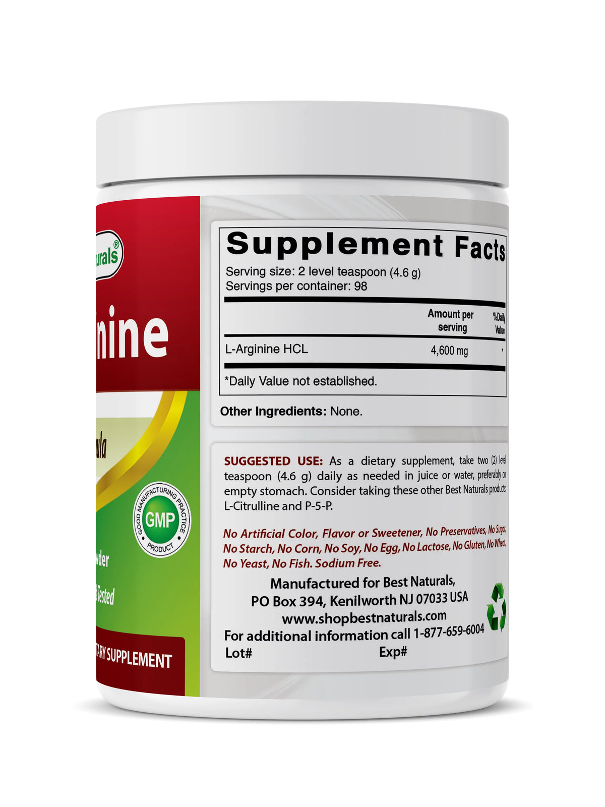 3 Pack 1 LB L-Arginine Powder I3898