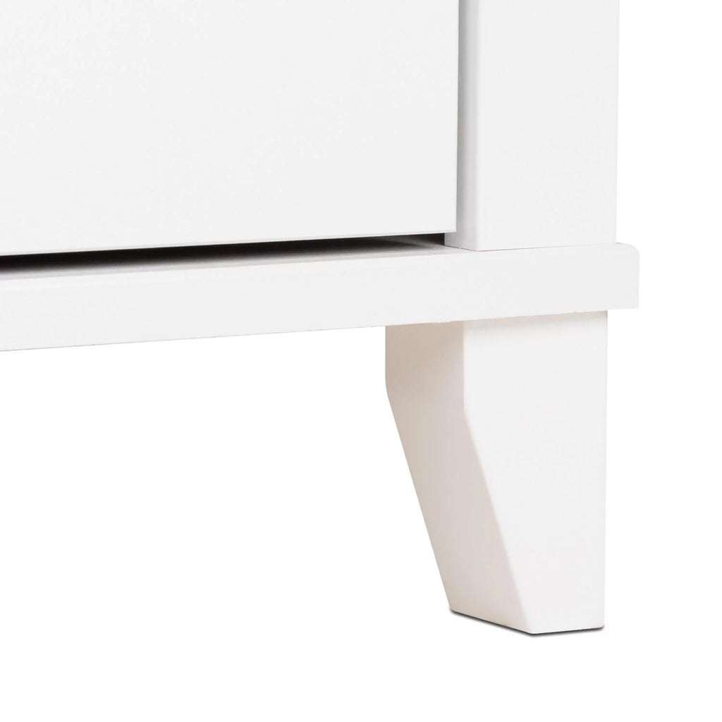 White 1 Drawer Tall Nightstand with Open Shelf O633774