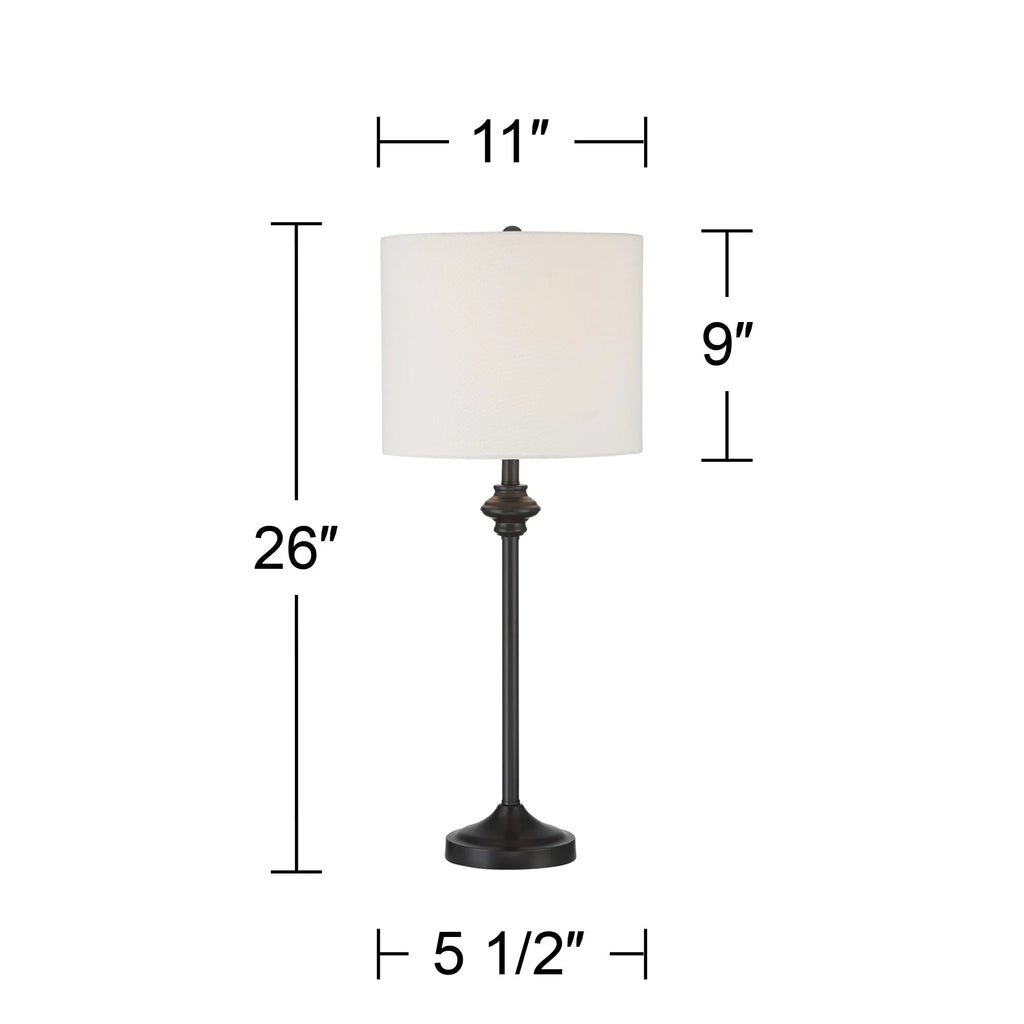 Set of 2 Black Metal Table Lamps E96811
