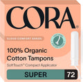 Organic Cotton Applicator Tampons Super Absorbency 72 X482180