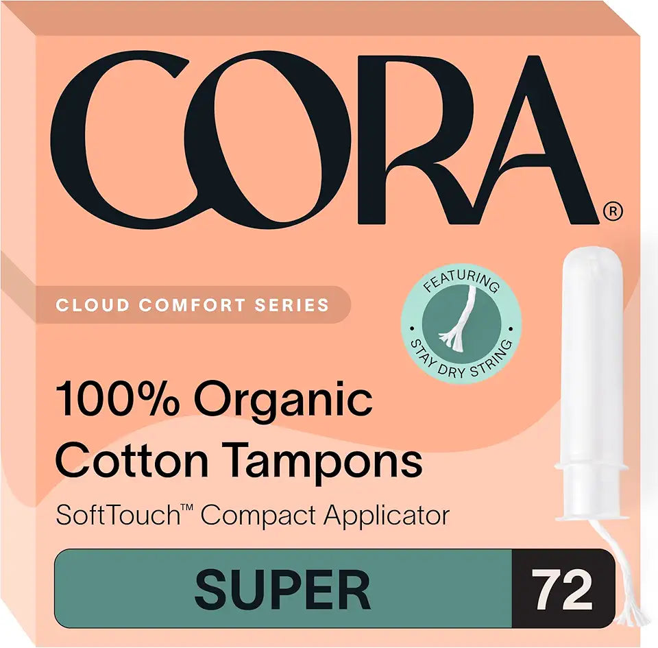 Organic Cotton Applicator Tampons Super Absorbency 72 X482180