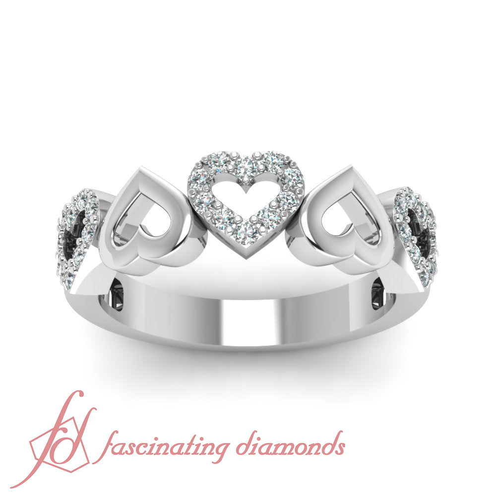 14K White Gold Diamond Wedding Band V1644