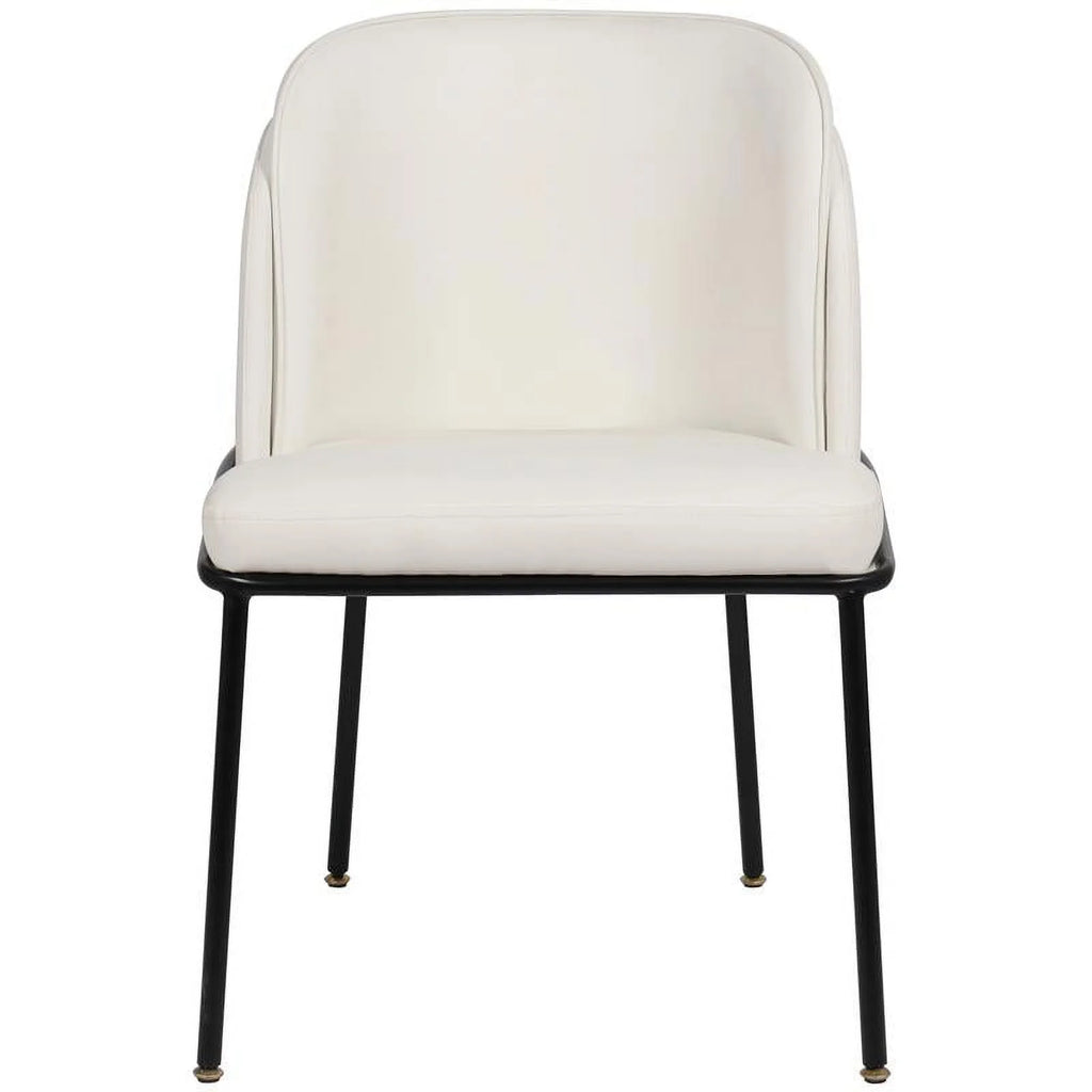 White Vegan Leather Dining Chair C5347
