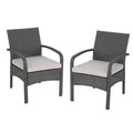 Outdoor Wicker Club Chairs with Cushion, Set of 2, Gray U8708
