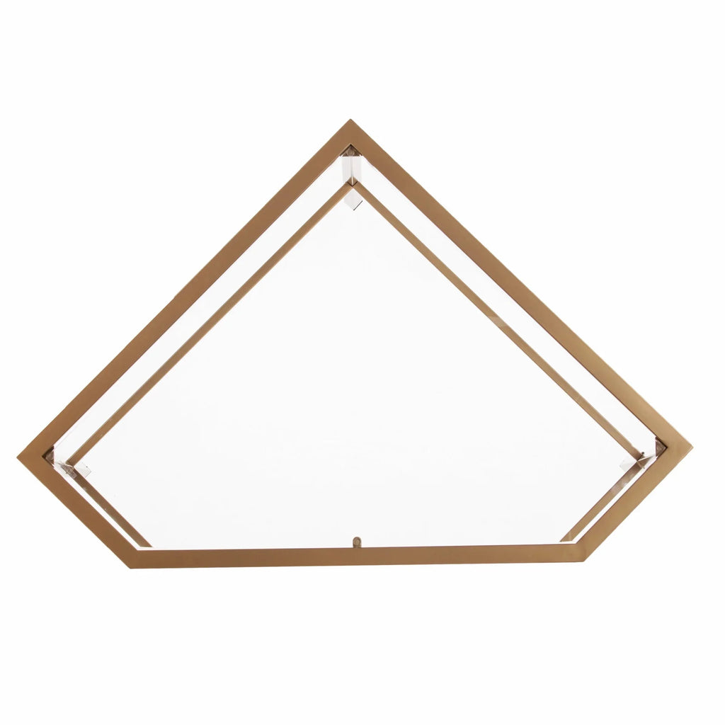 Soft Gold Metal & Glass Corner Desk G95107