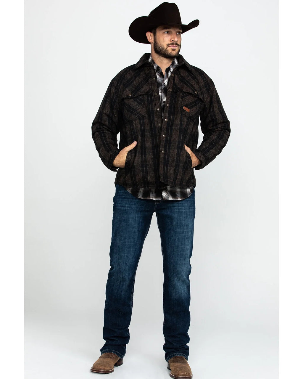 Brown Large Snap-Front Jacket P858
