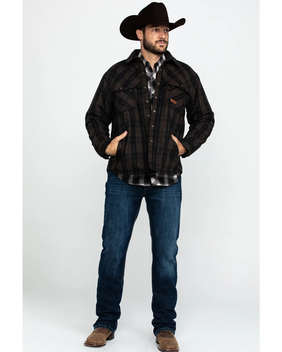 Brown Large Snap-Front Jacket P858