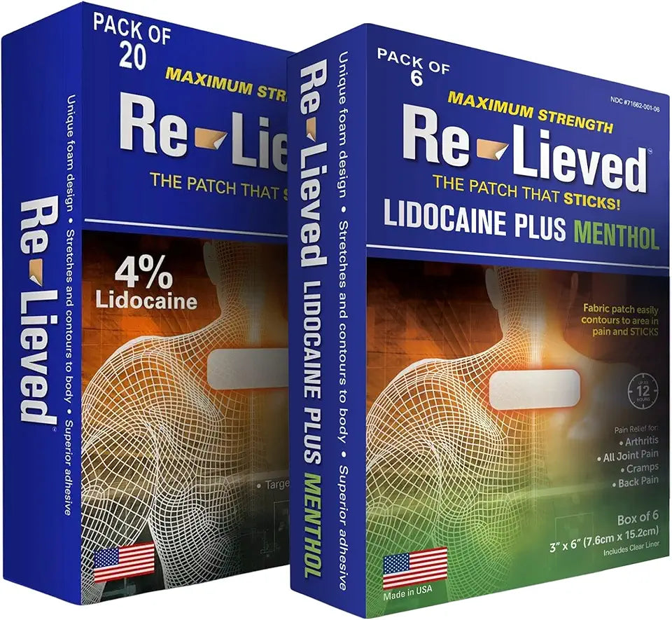 4% Lidocaine & 1% Menthol Pain Relief Patches R8620