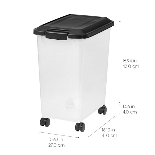 Dog Food Storage Container 2 Pack 30 lbs Airtight Clear Black K534880