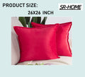 Set of 2 Velvet Decorative Throw Pillow Covers Square with Fringe Cushion Case T359